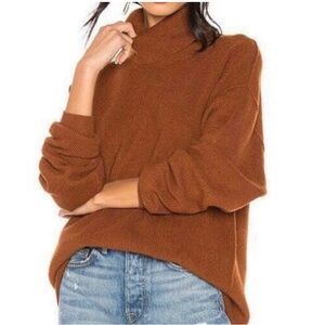 Free People Brown Turtleneck Sweater